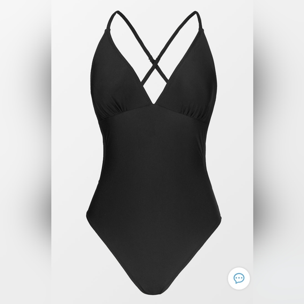 Cupshe Kasey Black Cutout Back One Piece Swimsuit
